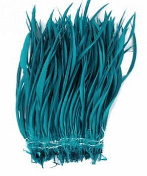 Strung Turquoise Goose Biot Feathers - 1/4 lb