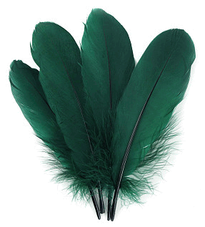 Hunter Green Palette Goose Feathers - 1/4 lb