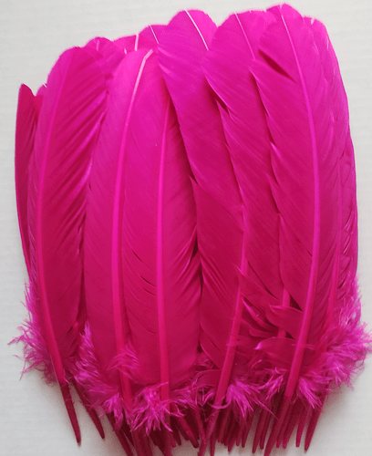 Fuschia Turkey Quill Feathers - Mixed 1/2 lb ON SALE