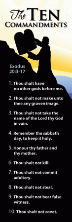 The Ten Commandments Christian Bookmark