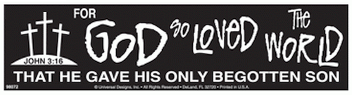 John 3:16 Christian Bumper Stickers