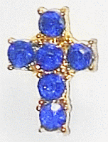 September Birthday Pin - Sapphire Rhinestone Cross