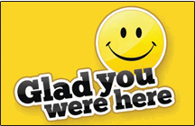 Glad You Were Here Smile Face Postcard