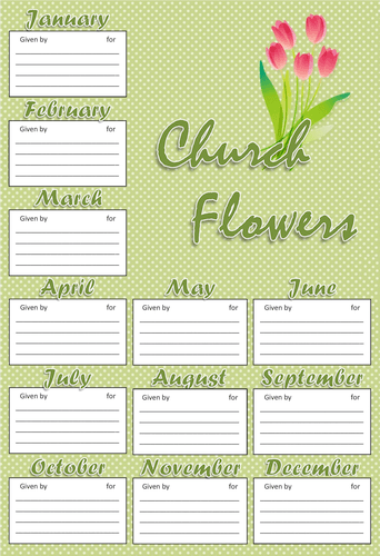 Flowers for the Church Chart - Tulips