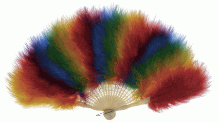 Rainbow Marabou Fluff Feather Fan