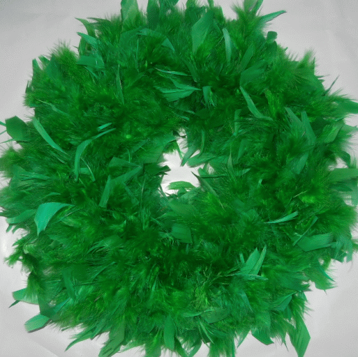 Fluffy Green Christmas Feather Wreaths - Pretty!