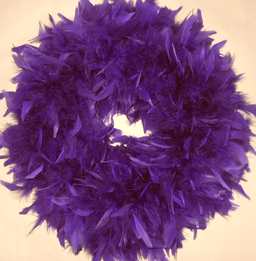 Pretty Regal Purple Feather Wreath