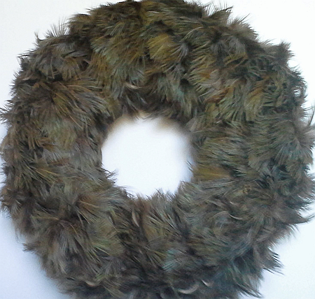 Natural Pheasant Blue Feather Wreath