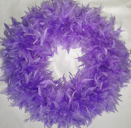 Pretty Lavender Chandelle Feather Wreath - XL
