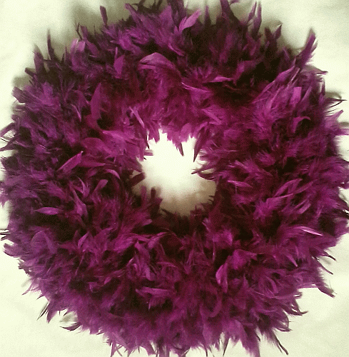 Pretty Purple Chandelle Feather Wreath - XL