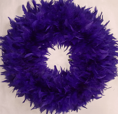 Pretty Regal Halloween Feather Wreath - XL