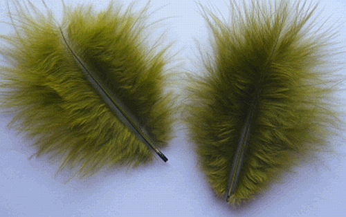 Bulk Feathers - Mini Turkey Marabou - Olive 1/4 lb