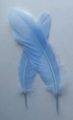 Bulk Light Blue Goose Satinette Feathers - 1/4 lb