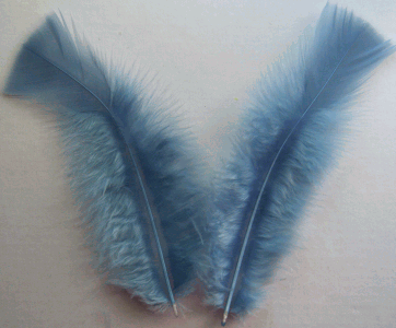 Country Blue Turkey Flat Feathers - 1/4 lb