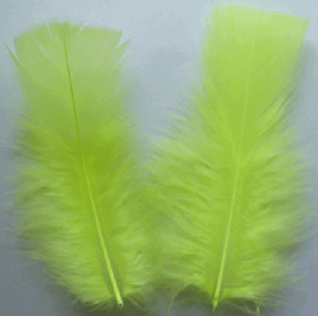 Chartreuse Turkey Plumage Feathers - 1/4 lb