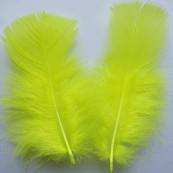 Neon Yellow Turkey Plumage Feathers - Mini Pkg