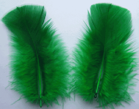 Green Turkey Plumage Feathers - Mini Pkg