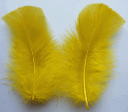 Yellow Turkey Plumage Feathers - Mini Pkg
