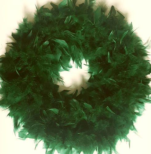 Dark Green Feather Wreath - ONLY 2 LEFT
