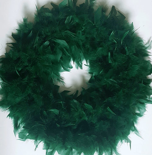 Forest Green Feather Wreath