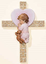 Little Baby Girl Praying Cross