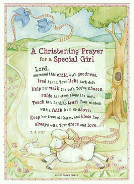 Girl Christening Prayer Plaque