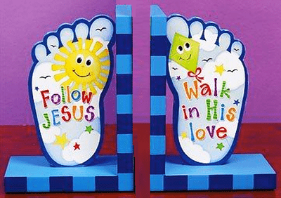 Footprints Bookends for Kids