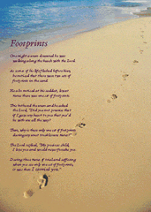 RELIGIOUS POSTER Footprints 