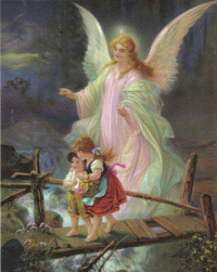 Guardian Angel - Children Crossing Bridge Print