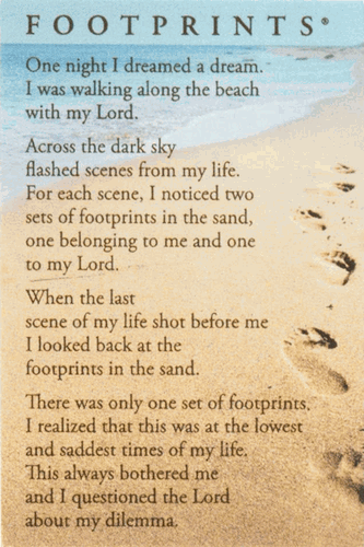 Beach Footprints Pocket Card