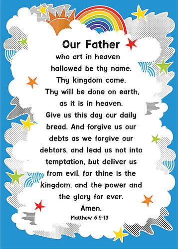 Our Fathers Prayer Rainbow Pocket Card