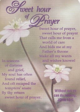 Sweet Hour of Prayer Pocket Card