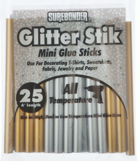 Gold & Silver Glitter Mini Glue Sticks - All Temp