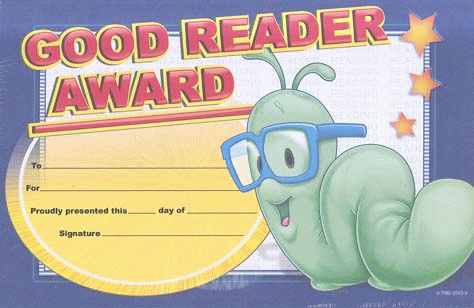 Good Reader Award Certificate