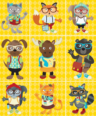 Hipster Animal Stickers