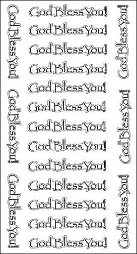 God Bless You Stickers - Clear Sheet