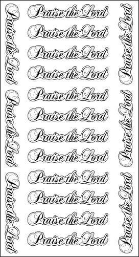 Praise the Lord Stickers - Clear Sheet