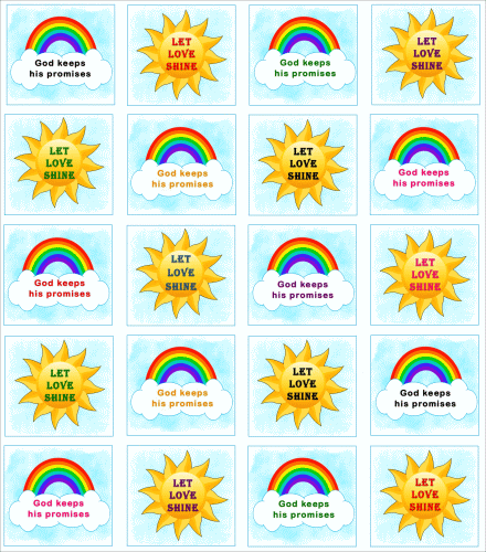 Sunshine Rainbow Christian Stickers