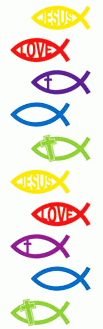 Glitzy Fish Symbol Stickers