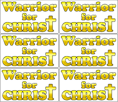 Warrior for Christ Stickers