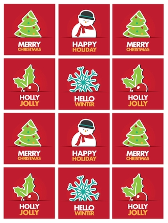 Red Christimas Cheer Stickers