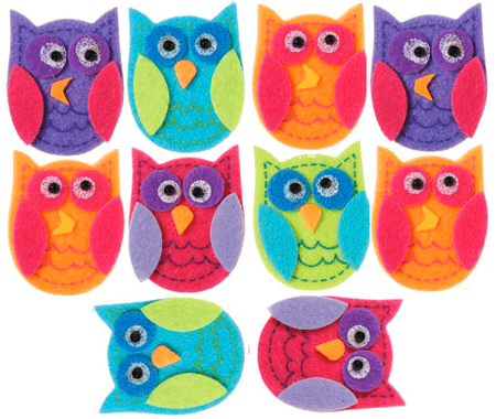 Hoot Owl Craft Felt Stickers