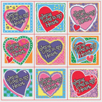Modern Hearts Stickers - Jesus Lives in My Heart