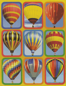 Hot Air Rainbow Balloon Stickers