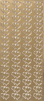 Gold Double Heart Stickers