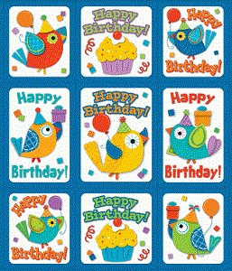 Birthday Boho Bird Stickers