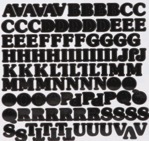 Black Vinyl Letter Stickers - 5/8 Inch
