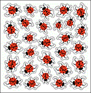 Lady Bug Mini Chart Stickers - Clear Sheet