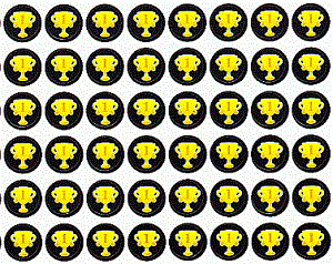 Number 1 Trophy Mini Stickers - 90 pc