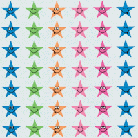 Mini Happy Face Star Stickers